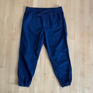 GAP woven cotton joggers navy blue Large
